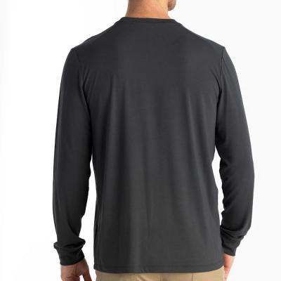 Custom Logo Men Good Quality UPF50+ Sports Outdoor Wear Long Sleeve Bamboo T Shirt With Pocket
