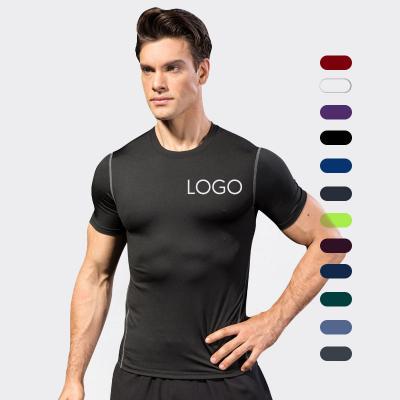 Wholesale New Design Workout Clothing Polyester Spandex Muscle Gym Active Wear Muscle Fit Tee Men Fitness Dry Fit T Shi