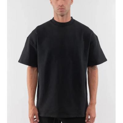 Custom High Quality Men Luxury Heavy 100% Cotton Camisetas Oversize T Shirt Blank Mock Neck Heavyweight Oversized Boxy T