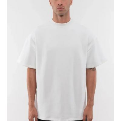 Custom High Quality Men Luxury Heavy 100% Cotton Camisetas Oversize T Shirt Blank Mock Neck Heavyweight Oversized Boxy T