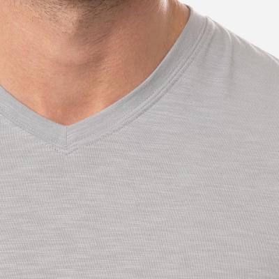 Custom Logo Cotton Polyester Slim Fit Casual V-Neck T Shirt For men best quality brand