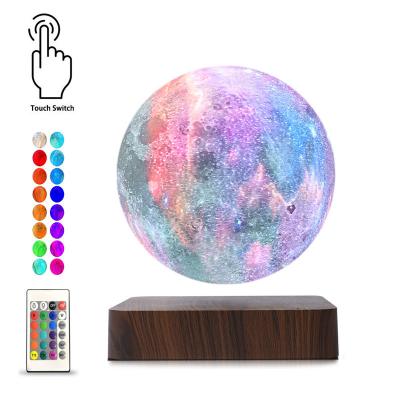 HCNT Levitating Moon Lamp Magnetic Floating Luna Led Table Light Colorful Starry Lamp with Remote Control Children Gift 