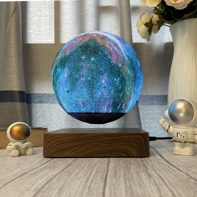HCNT Levitating Moon Lamp Magnetic Floating Luna Led Table Light Colorful Starry Lamp with Remote Control Children Gift 