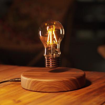 2023 Hot Seller Floating Light Bulb HCNT Factory Price Magnetic Levitating Light Bulb Floating Wood Table Lamp