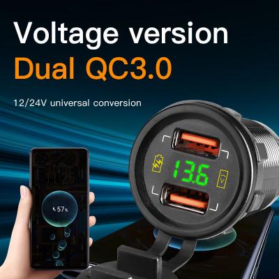Professional Digital Voltmeter Fast Car Qc 3.0 Usb Charger Socket For Bus