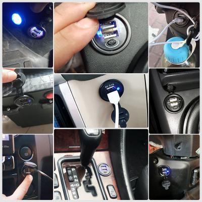 Professional On Off Switch 4.2A Power Sockets Black Dual Usb Car Charger For Mobile Phone