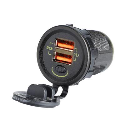 Wholesales On Off Switch Dual Port Double Car Socket Usb Charger