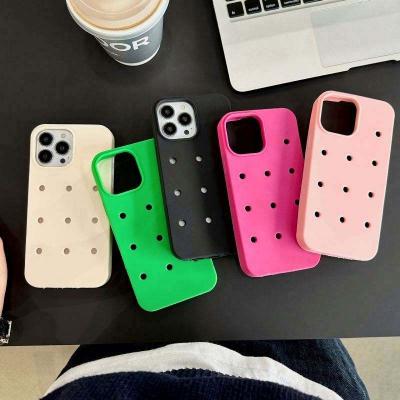 DIY by yourself multi color silicone mobile phone cases for iphone 11 12 13 pro/max hold charms