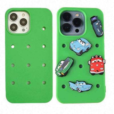 high quality multi color silicone mobile phone cases diy charms phone case for iPhone 11 12 13 pro max hold charms