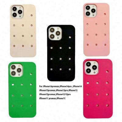 high quality waterproof silicone cell phone case with holes diy phone case for iphone 11 12 13 pro max hold charms