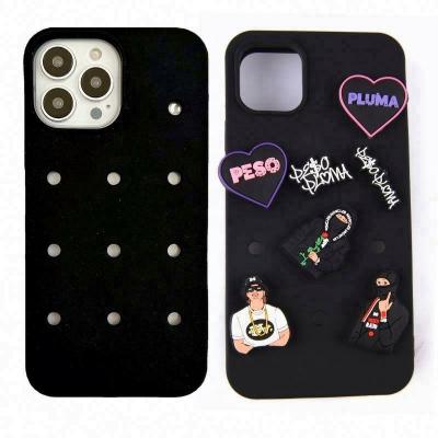 Shockproof Fashion Back Cover Cartoon Diy Silicone 3D Cute Mobile Phone Case for iPhone 11 12 13 Pro max hold charms