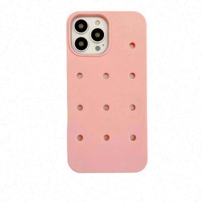 fashionable summer color waterproof silicone mobile phone case for iphone 11 12 13 pro max hold charms