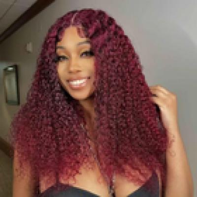 Virgin Human Hair 4*4 HD Lace Closure Wigs #99J 150% Density Water Wave