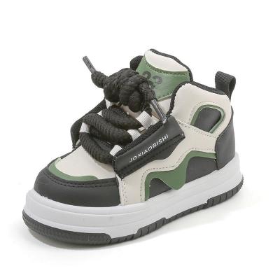 2024 Spring Children's Sports Shoes High-Top Casual Sneakers for Boys and Girls Anti-Slip Trendy Cushioning for Walking